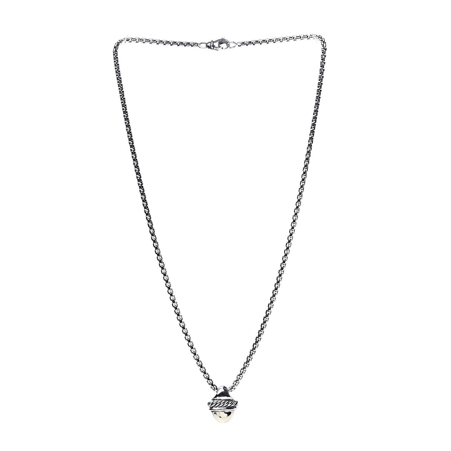 Sterling Silver 14K Yellow Gold Acorn Pendant Necklace