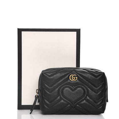 Gucci Calfskin Matelasse GG Marmont Cosmetic Case Black 8 of 8