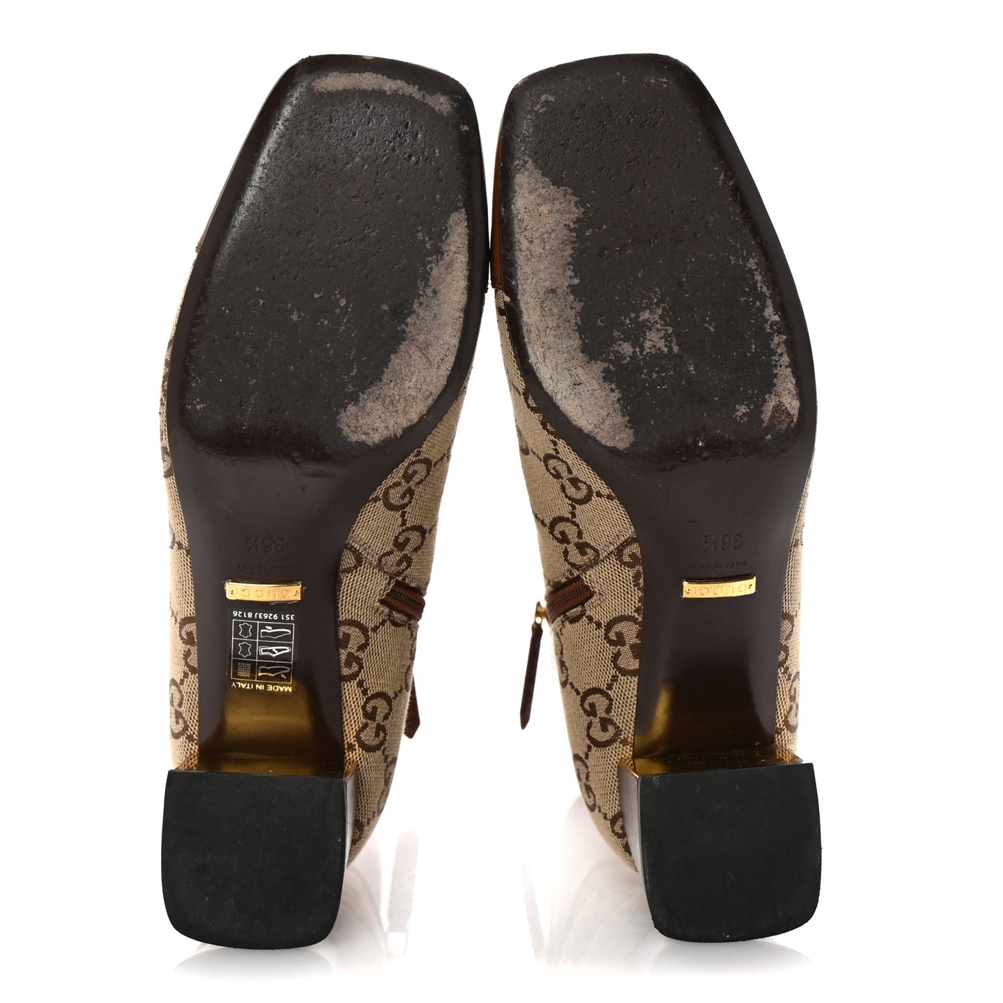 Monogram Cordovan Lux GG Ankle Boots 36.5 Beige Cuir
