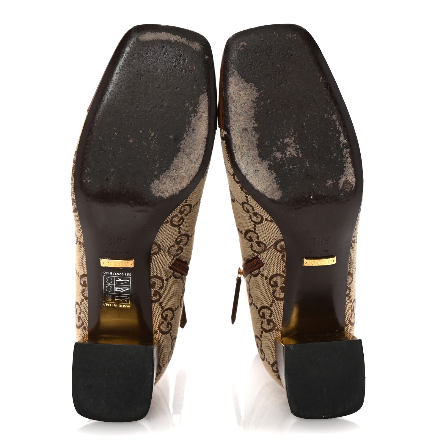 Gucci Monogram Cordovan Lux GG Ankle Boots 36.5 Beige Cuir 6 of 10