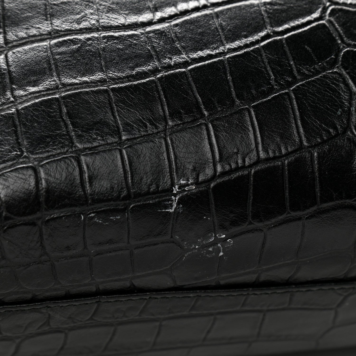 Balenciaga Calfskin Crocodile Embossed Classic Hardware City Black 20 of 24