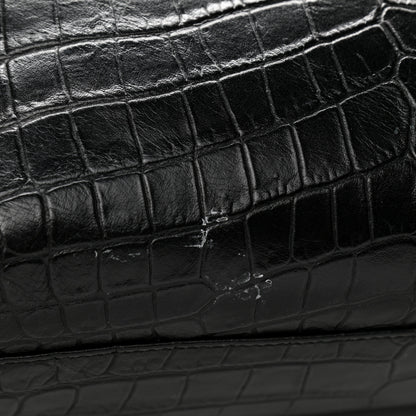 Balenciaga Calfskin Crocodile Embossed Classic Hardware City Black 20 of 24