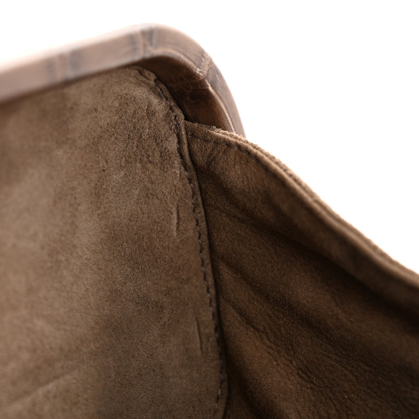Crocodile Stretch Knot Clutch Brown