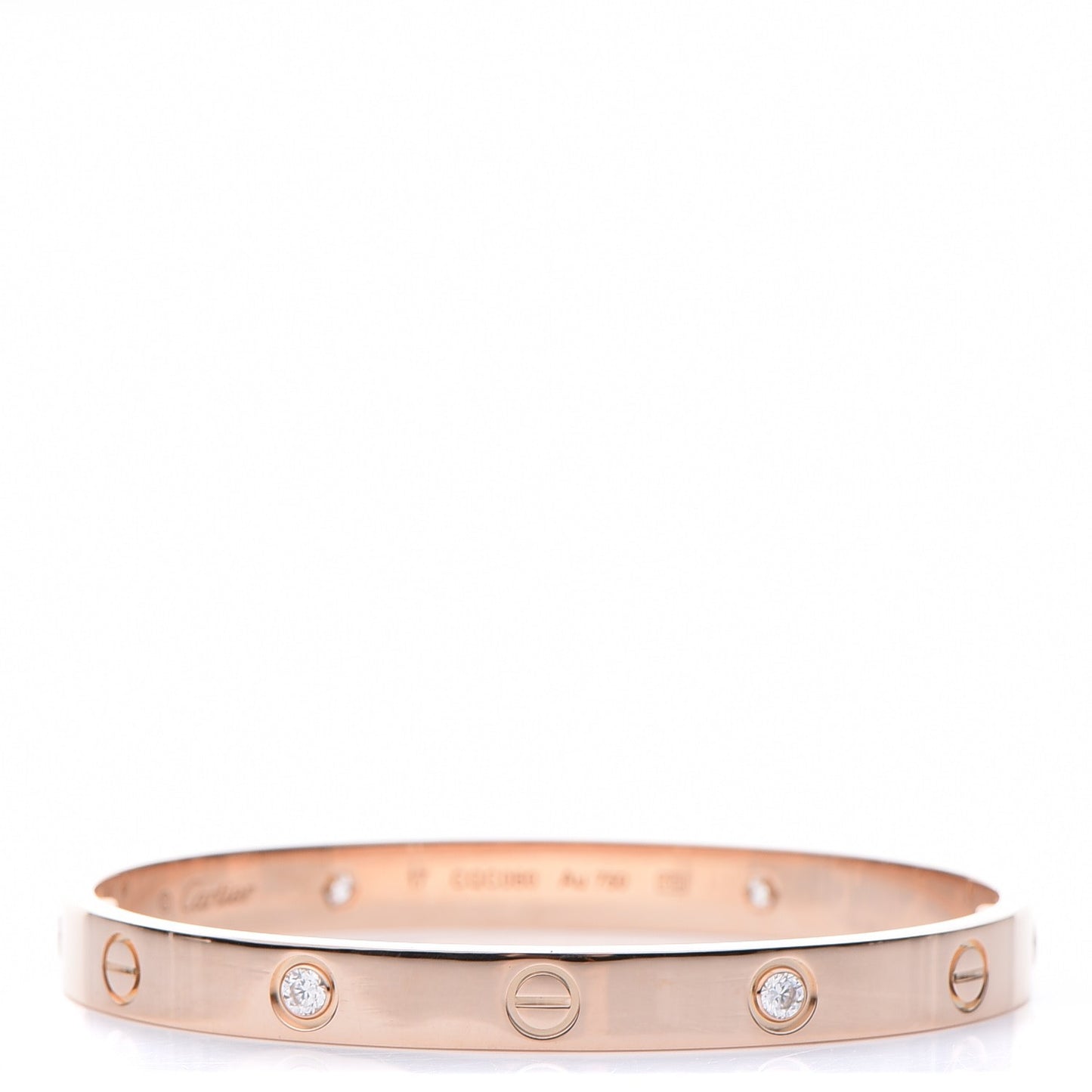 18K Pink Gold 4 Diamond LOVE Bracelet 17