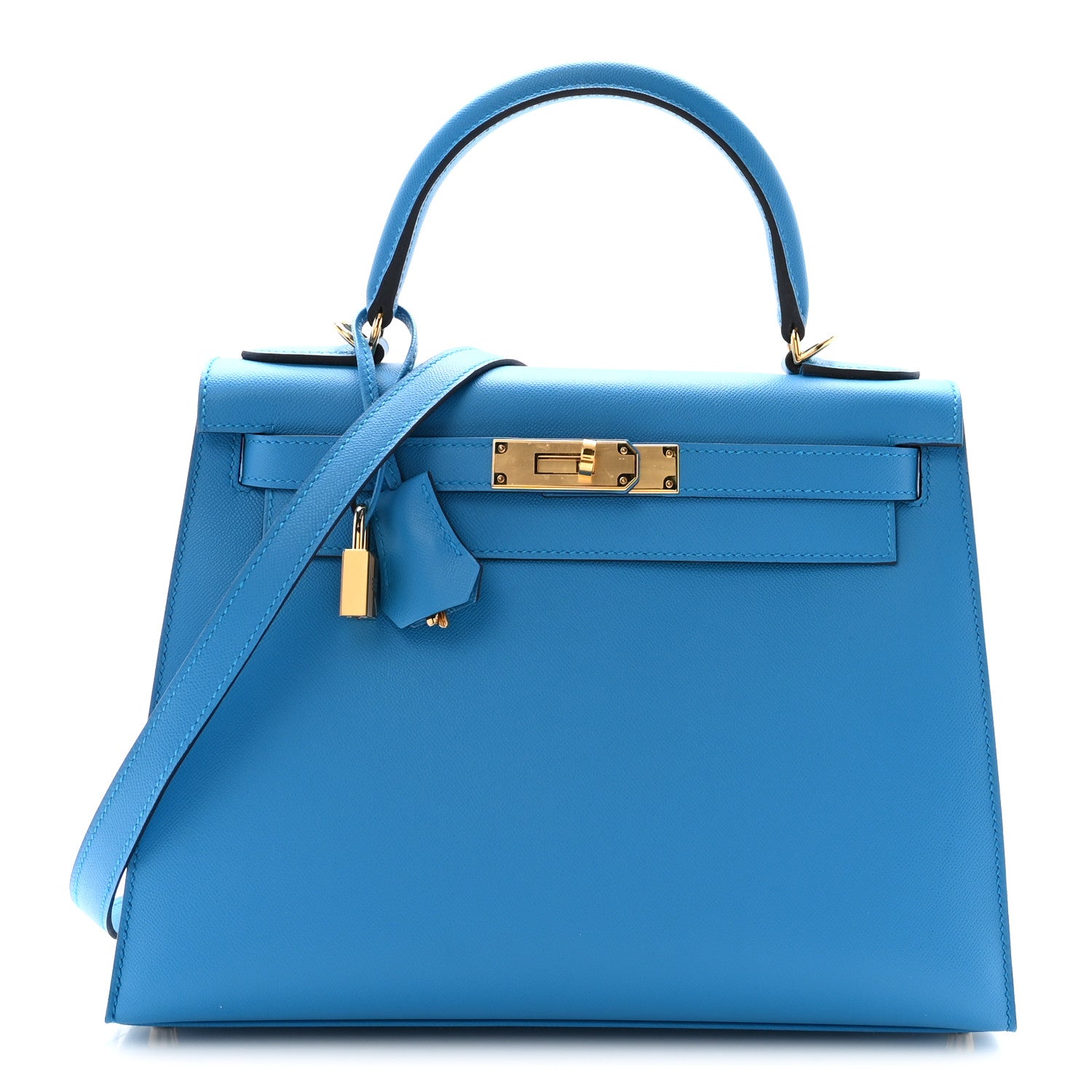 Hermes Epsom Kelly Sellier 28 Bleu Frida 1 of 9