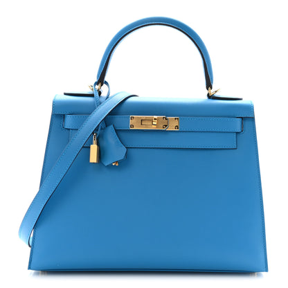 Hermes Epsom Kelly Sellier 28 Bleu Frida 1 of 9