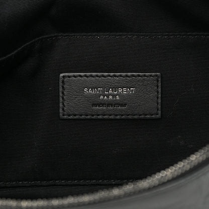Saint Laurent Calfskin Crocodile Embossed Monogram Belt Bag Black 6 of 13