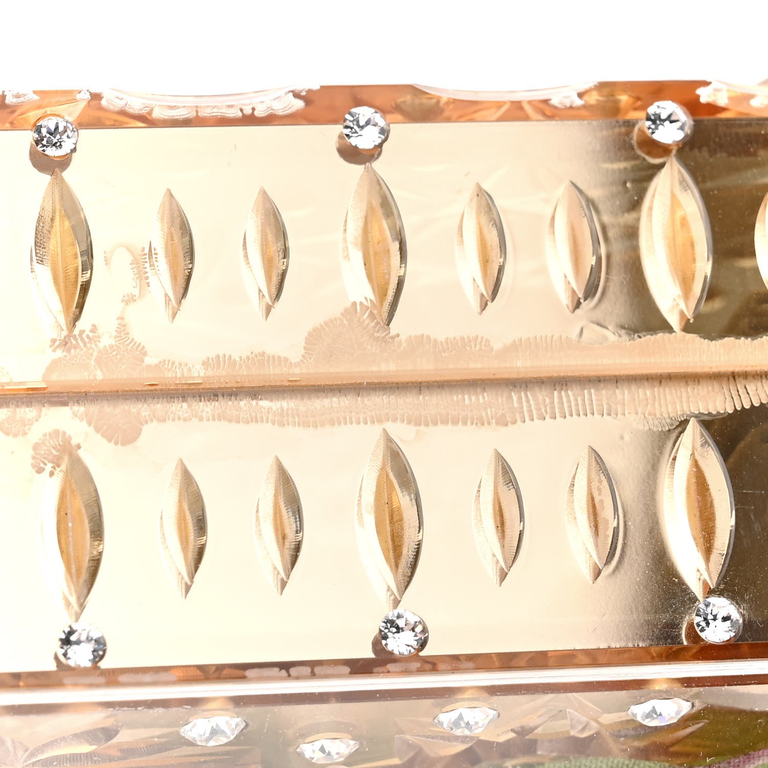 Dolce & Gabbana Metallic Plexiglass Crystal Embellished Shoulder Bag Gold 11 of 15