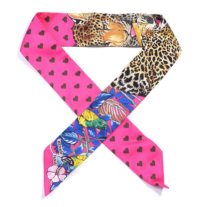 Hermes Silk Jungle Love Love Twilly Rose Vif Bleu Roy 1 of 4