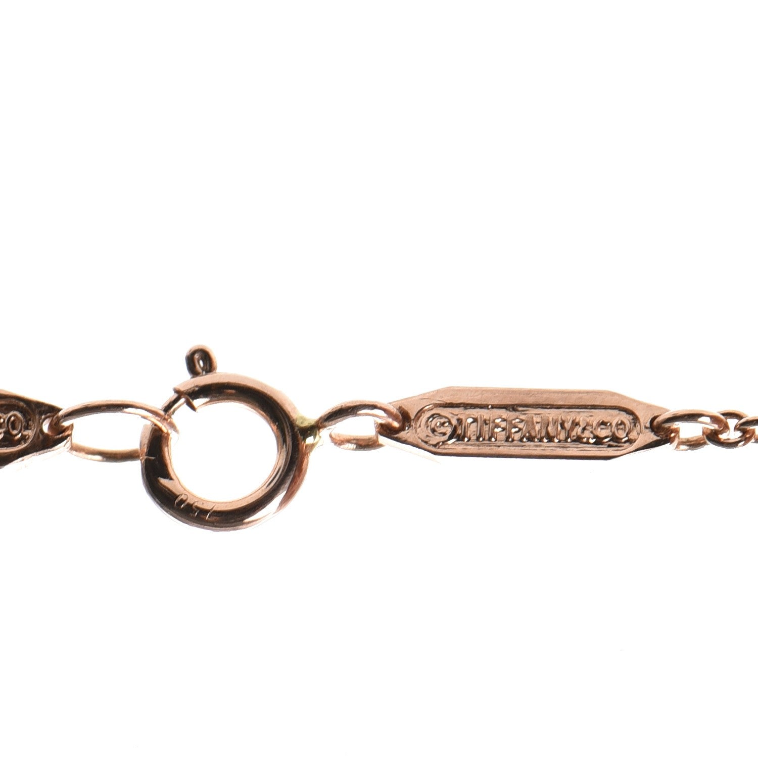 Tiffany 18K Rose Gold Diamond Knot Key Pendant Necklace 9 of 11