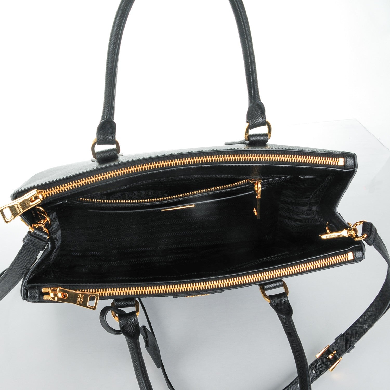 Prada Saffiano Lux Large Galleria Double Zip Tote Black 5 of 7