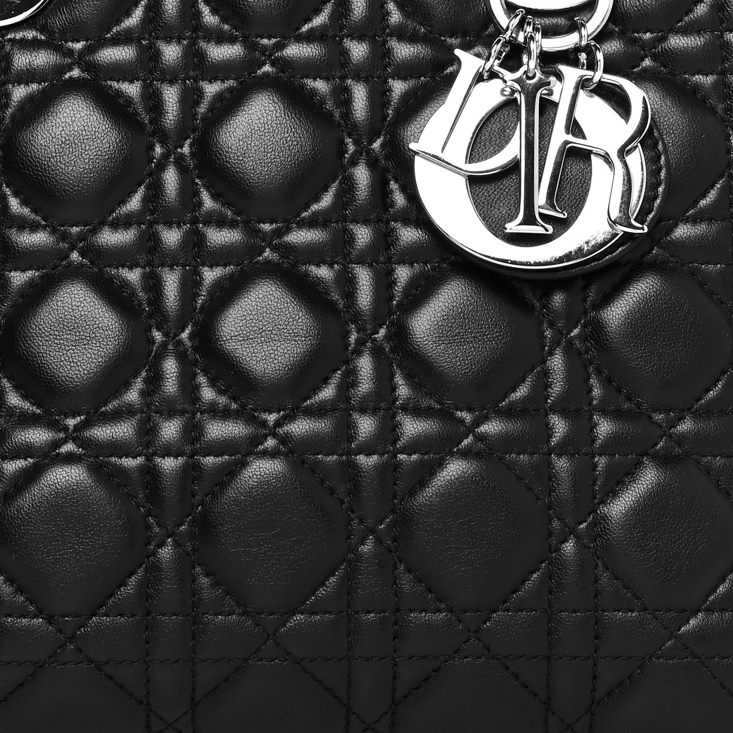 Christian Dior Lambskin Cannage Medium Lady Dior Black 8 of 11