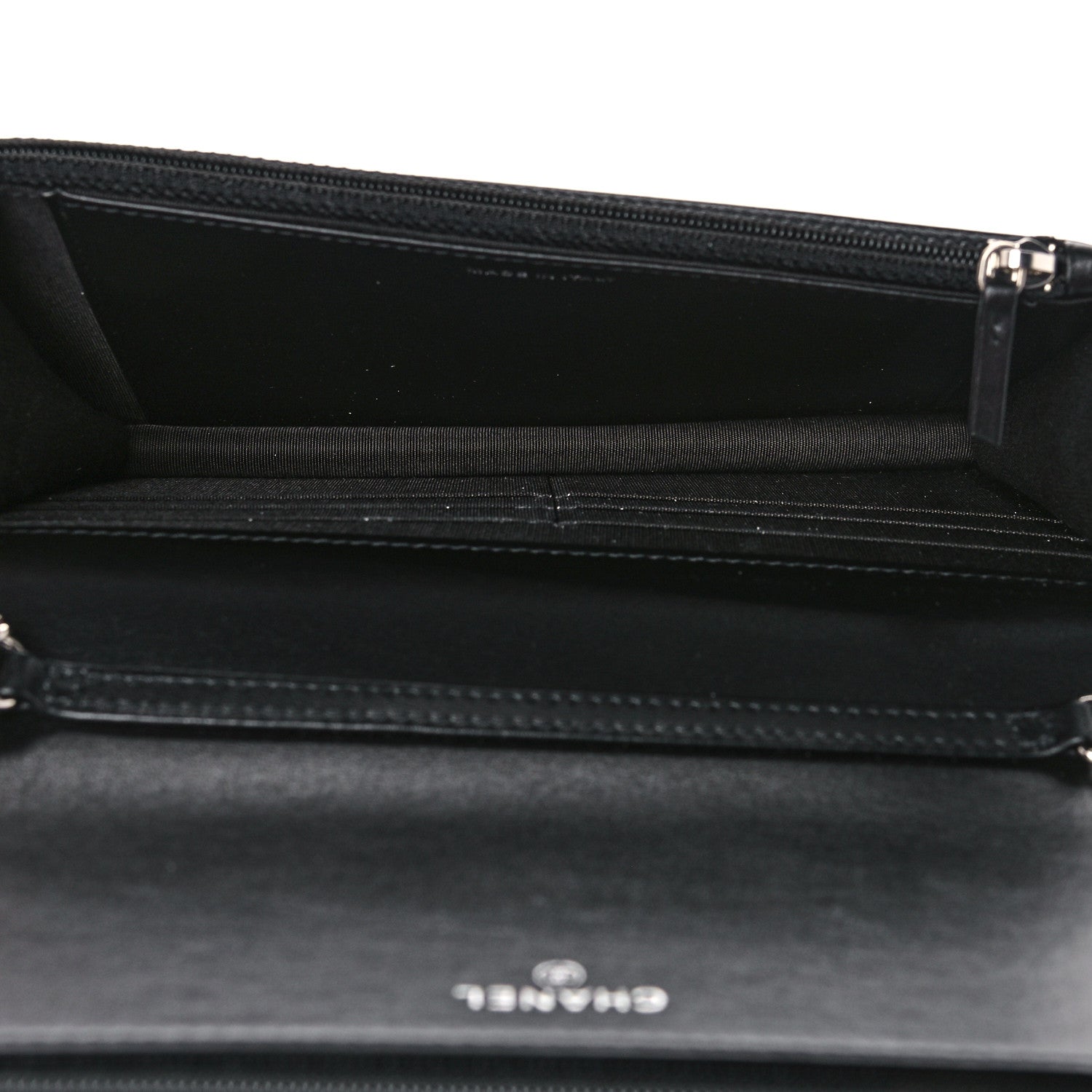 Chanel Caviar Camellia Embossed Wallet On Chain WOC Black 6 of 10