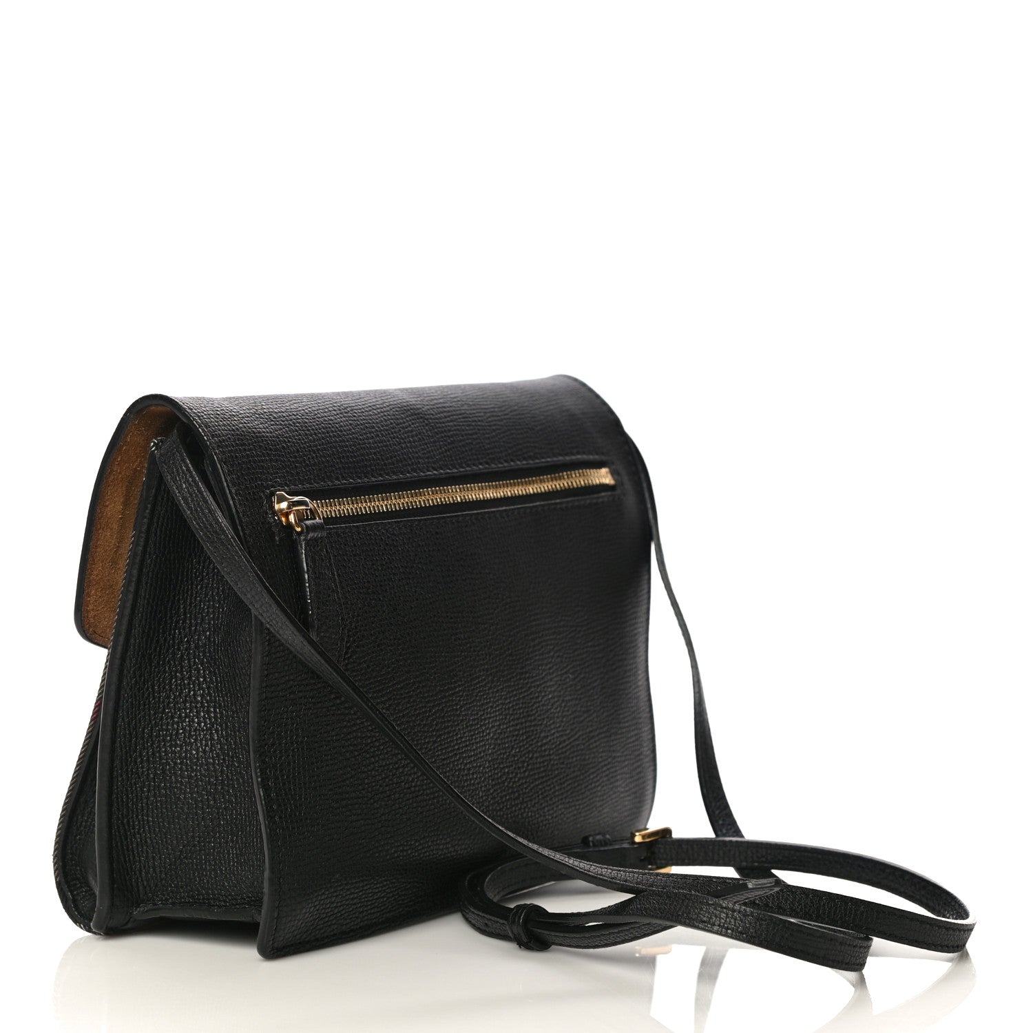 Burberry Derby Calfskin House Check Small Macken Crossbody Bag Black 3 of 10
