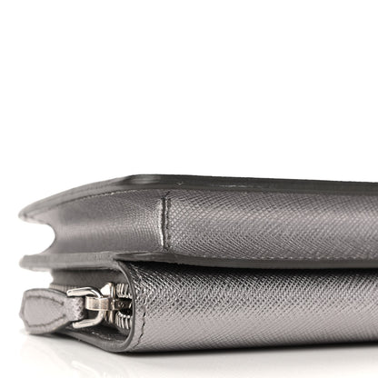 Prada Saffiano Metal Chain Wallet Cromo 9 of 11