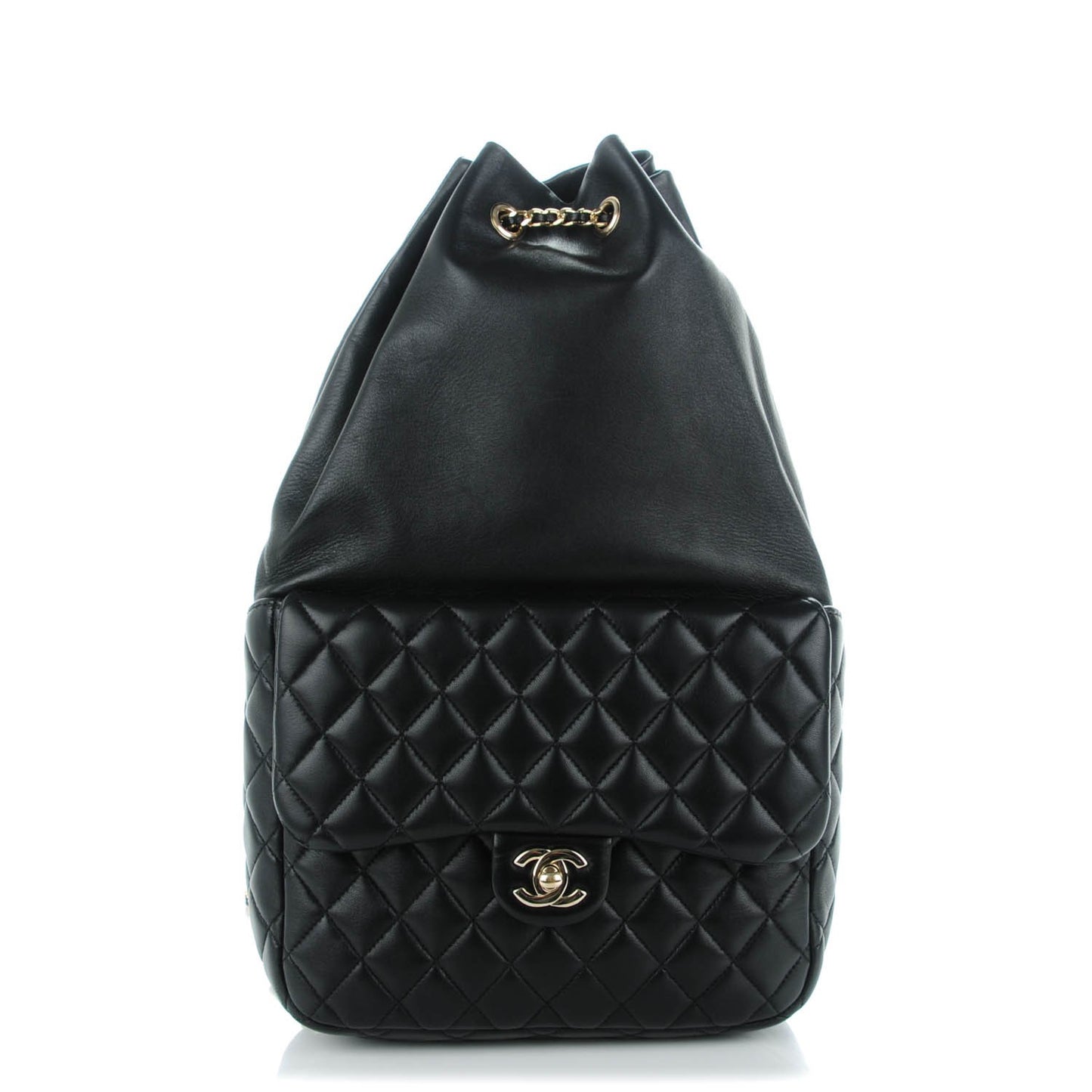 Lambskin Quilted Large In Seoul Backpack Navy