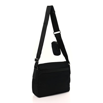Prada Re-Nylon Vela Saffiano Pocket Single Buckle Messenger Shoulder Bag Black 3 of 8