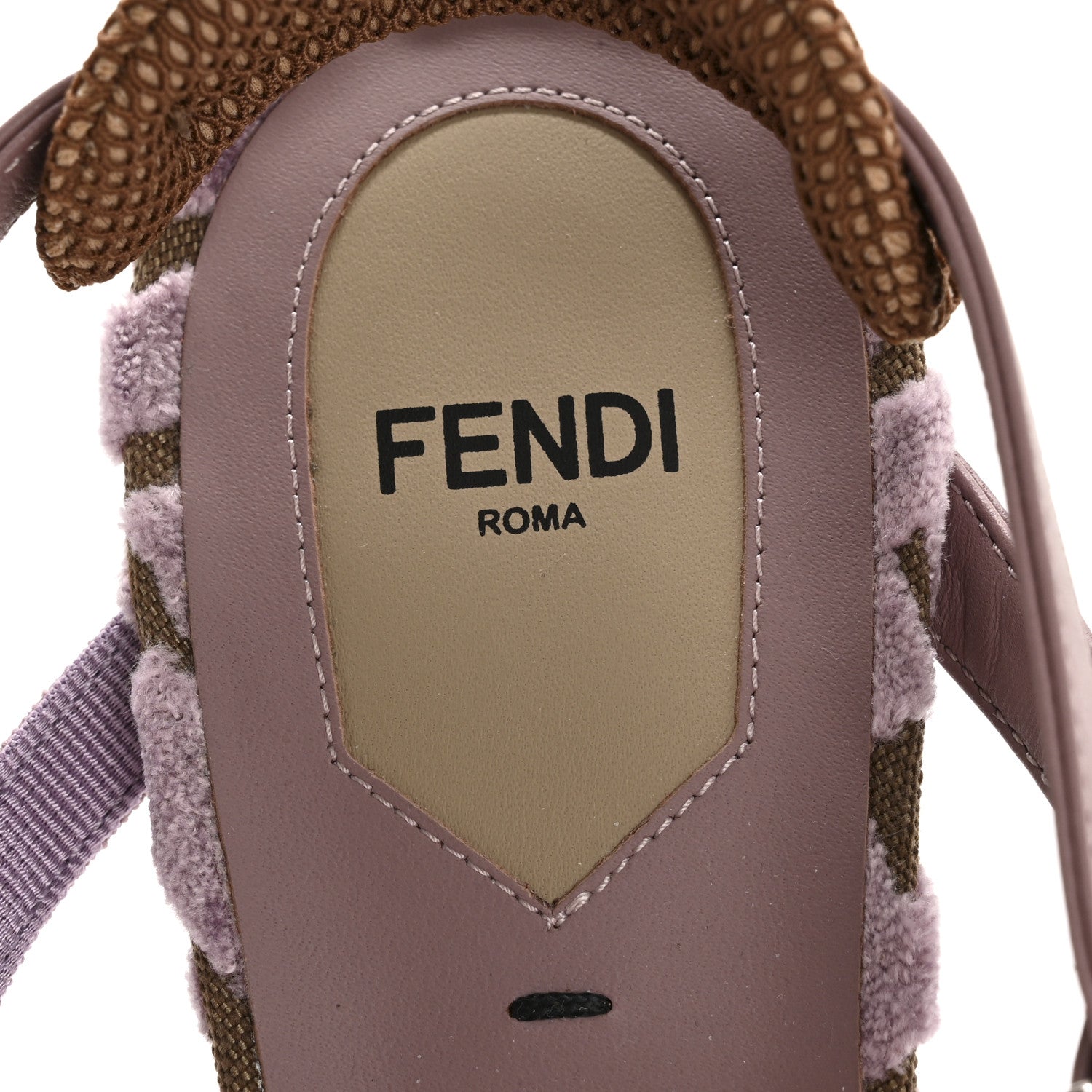 Fendi Vitello Grace Velluto FF Colibri 55mm Slingback Pumps 40 Dusty Mauve 8 of 9