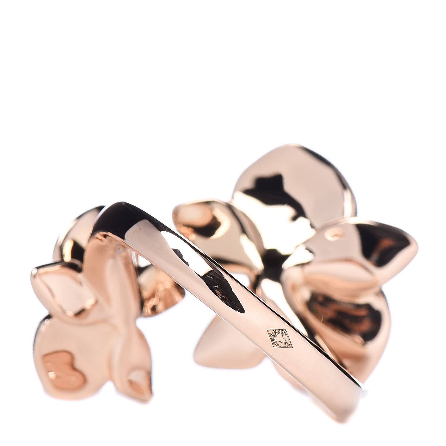 Cartier 18K Pink Gold Diamond Caresse D'Orchidees Par Ring 50 5.25 3 of 6
