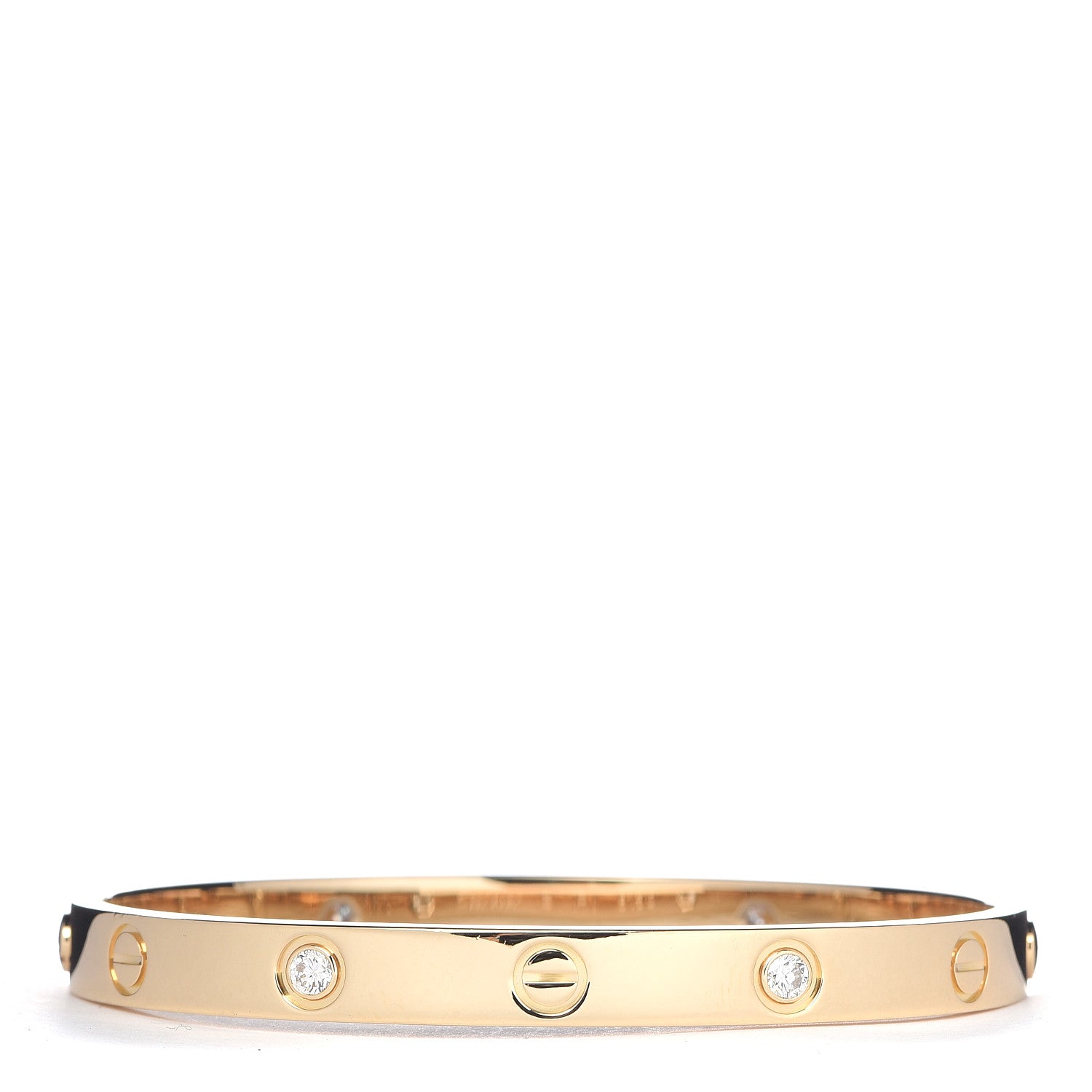 Cartier 18K Yellow Gold 4 Diamond LOVE Bracelet 17 3 of 6