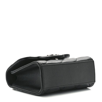 Chanel Lambskin Quilted Top Handle Flap Clutch With Chain Black 4 of 13