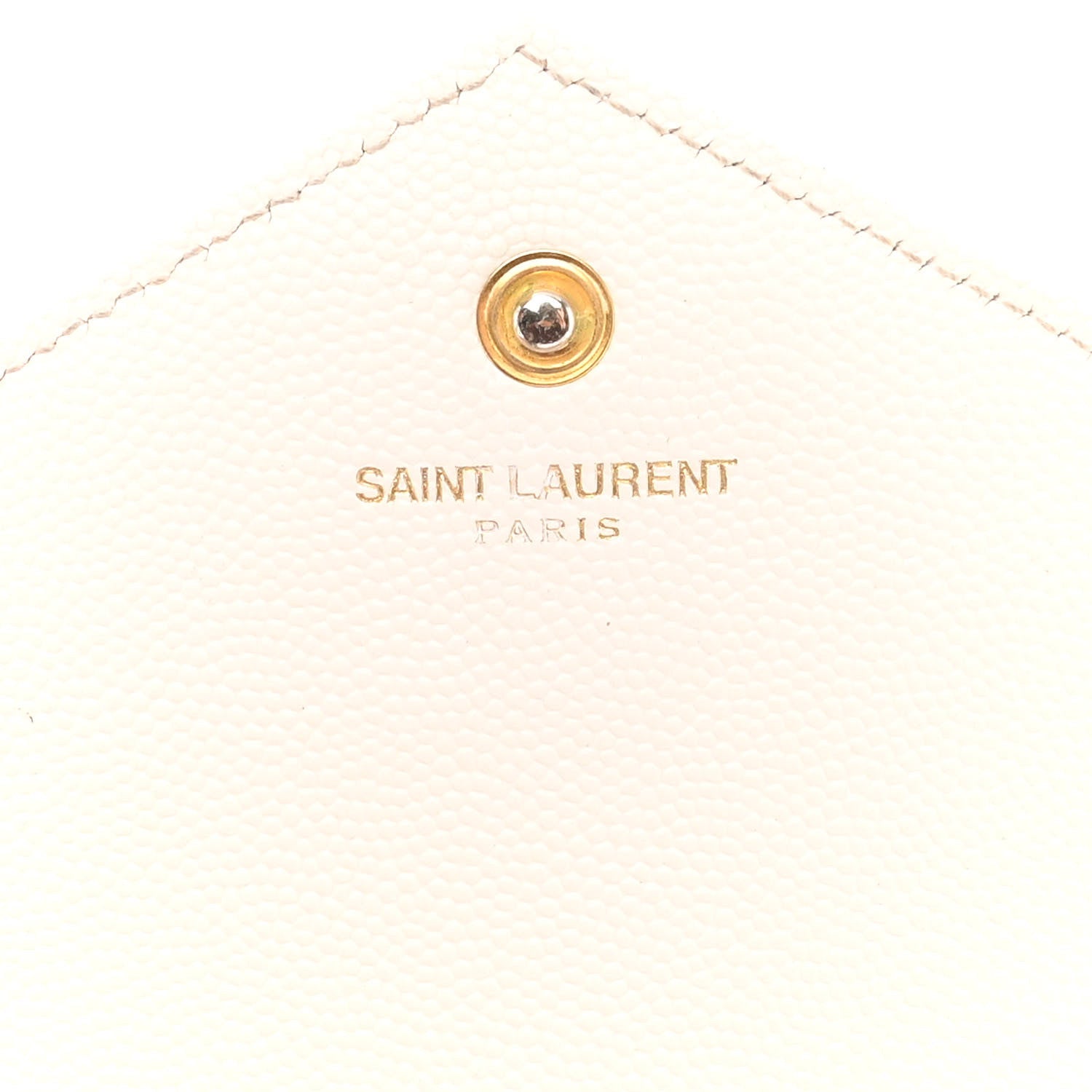 Saint Laurent Grain De Poudre Matelasse Chevron Monogram Chain Wallet Crema Soft 5 of 12