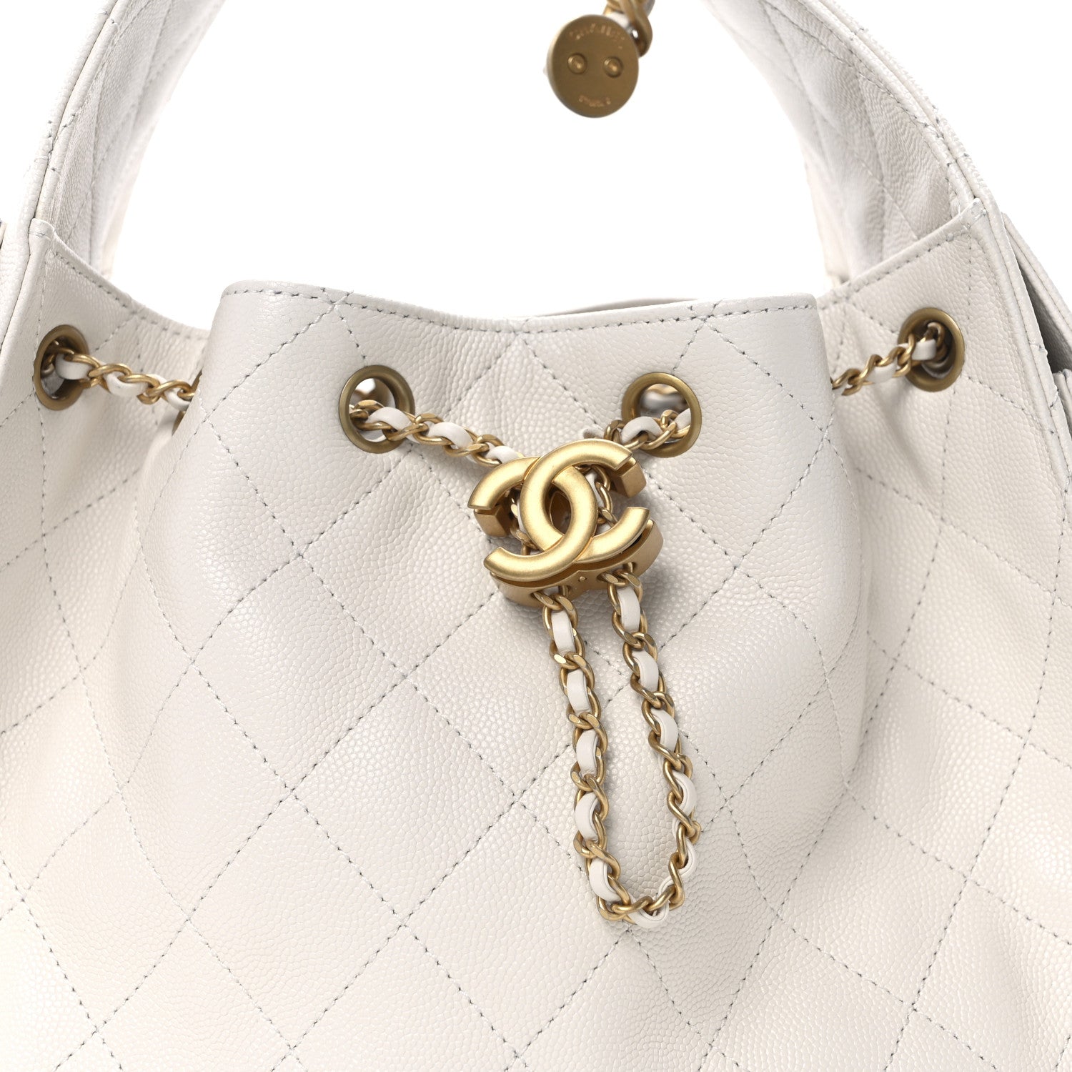 Chanel Caviar Quilted Small Chanel 25 Handbag White 8 of 10