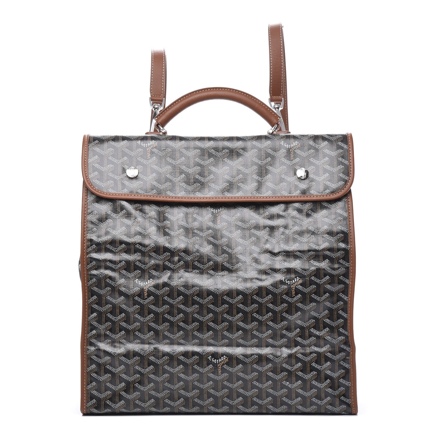 Goyard Goyardine Saint Leger Soft Briefcase Backpack Black Gold 1 of 8