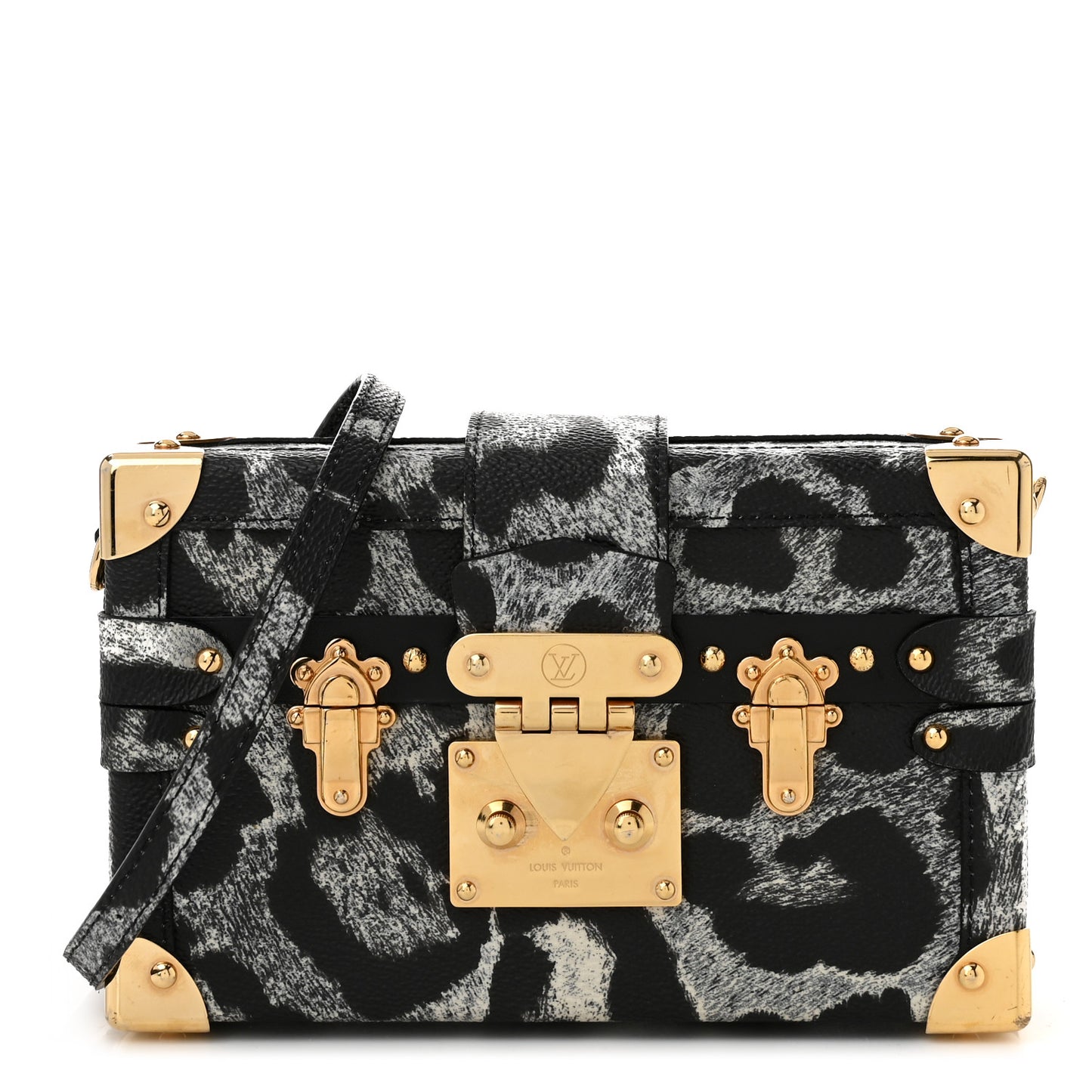 Leopard Petite Malle Black Gris