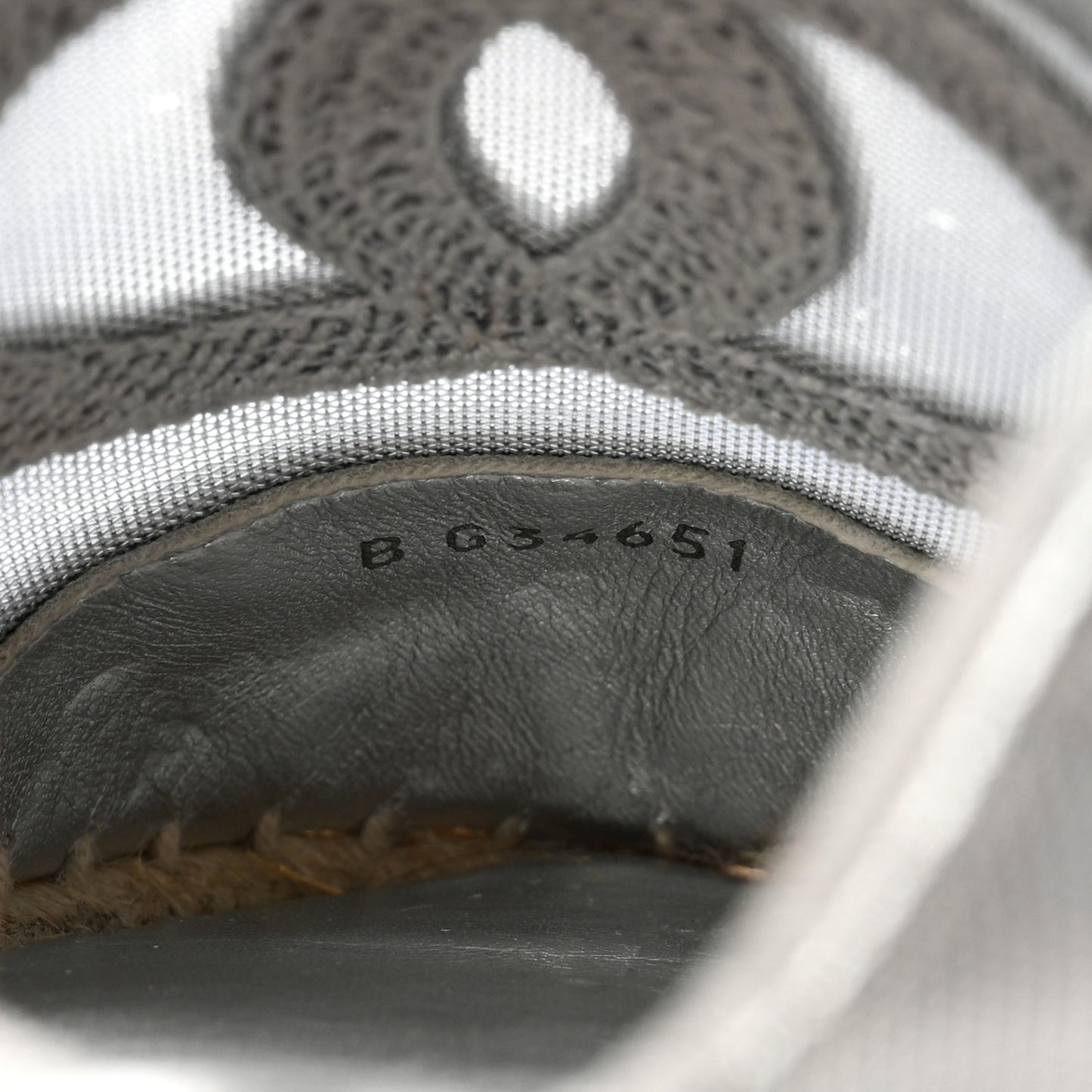 Mesh Grosgrain CC Espadrilles 35 Silver