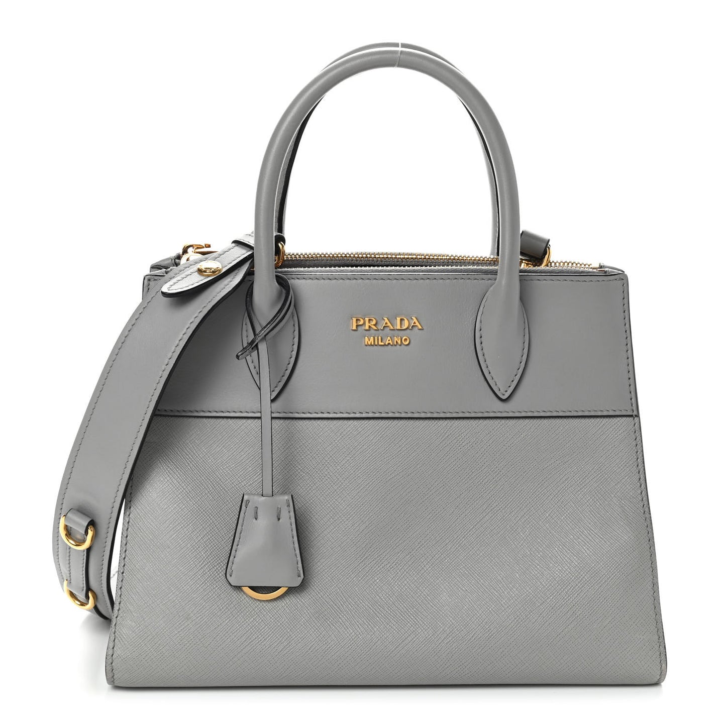 Saffiano City Calfskin Small Paradigme Bag Nube