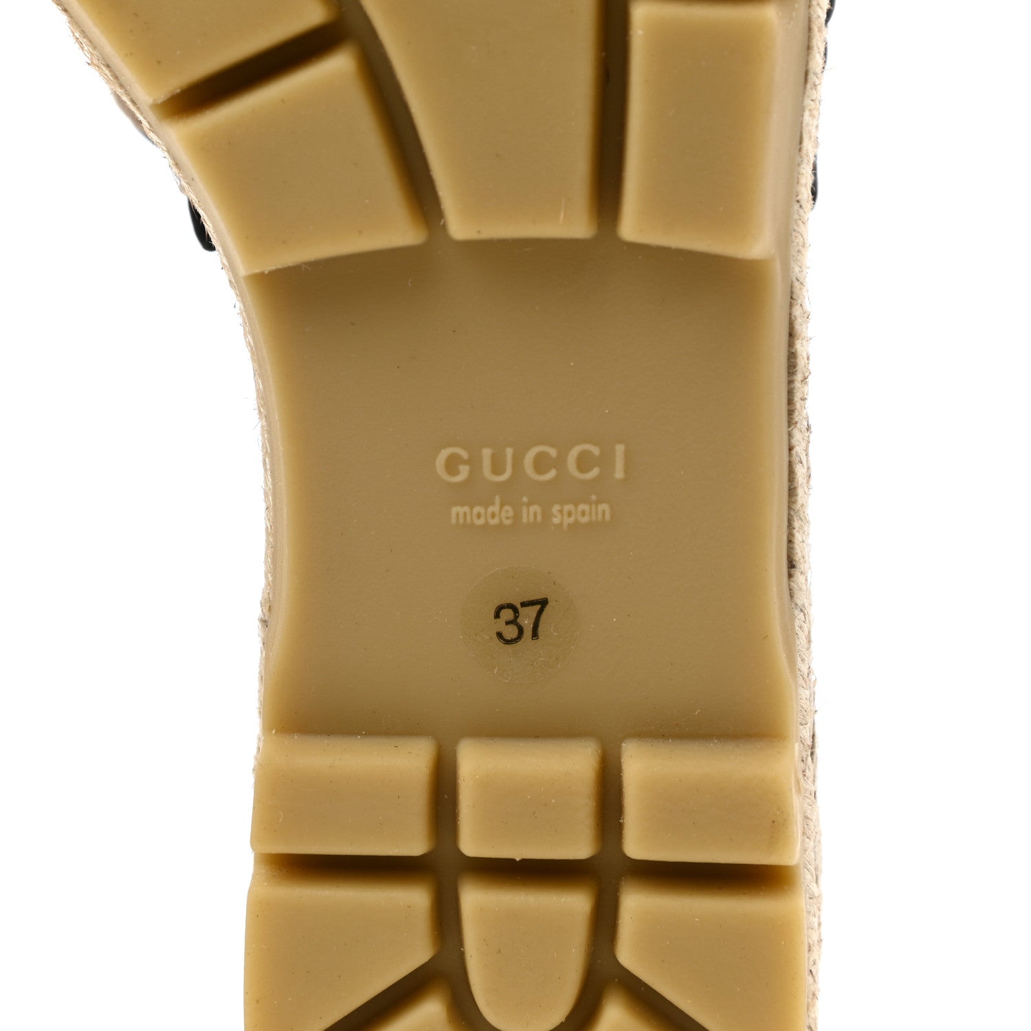 Gucci Monogram Matelasse Diagonal GG Marmont Platform Espadrille Slide Sandals 38 Beige Ebony Black 6 of 8