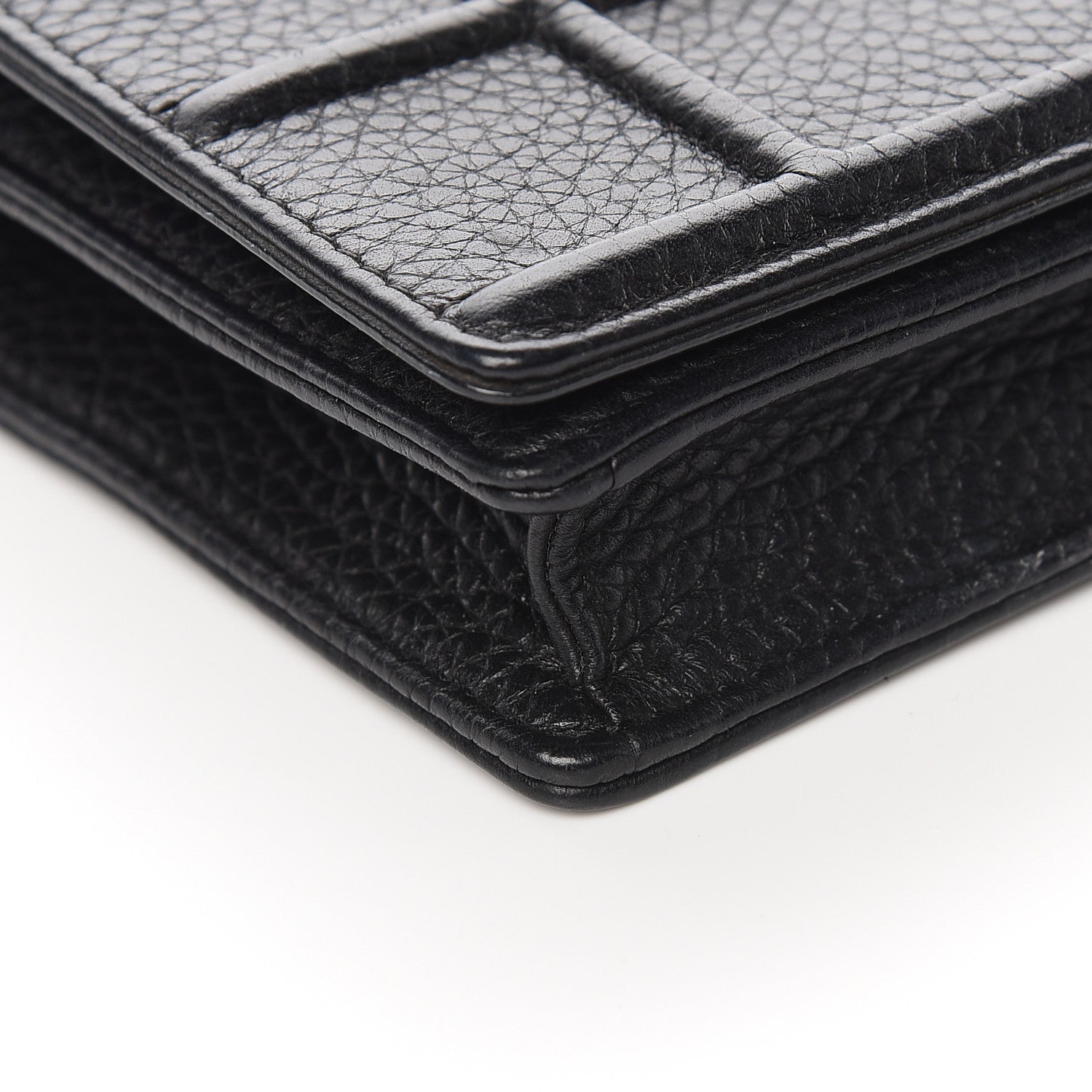 Christian Dior Grained Calfskin Diorama Wallet on Chain Pouch Black 10 of 13