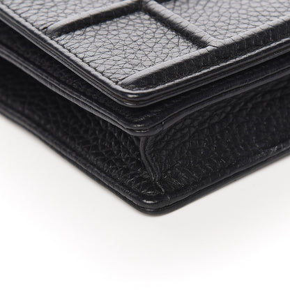 Christian Dior Grained Calfskin Diorama Wallet on Chain Pouch Black 10 of 13