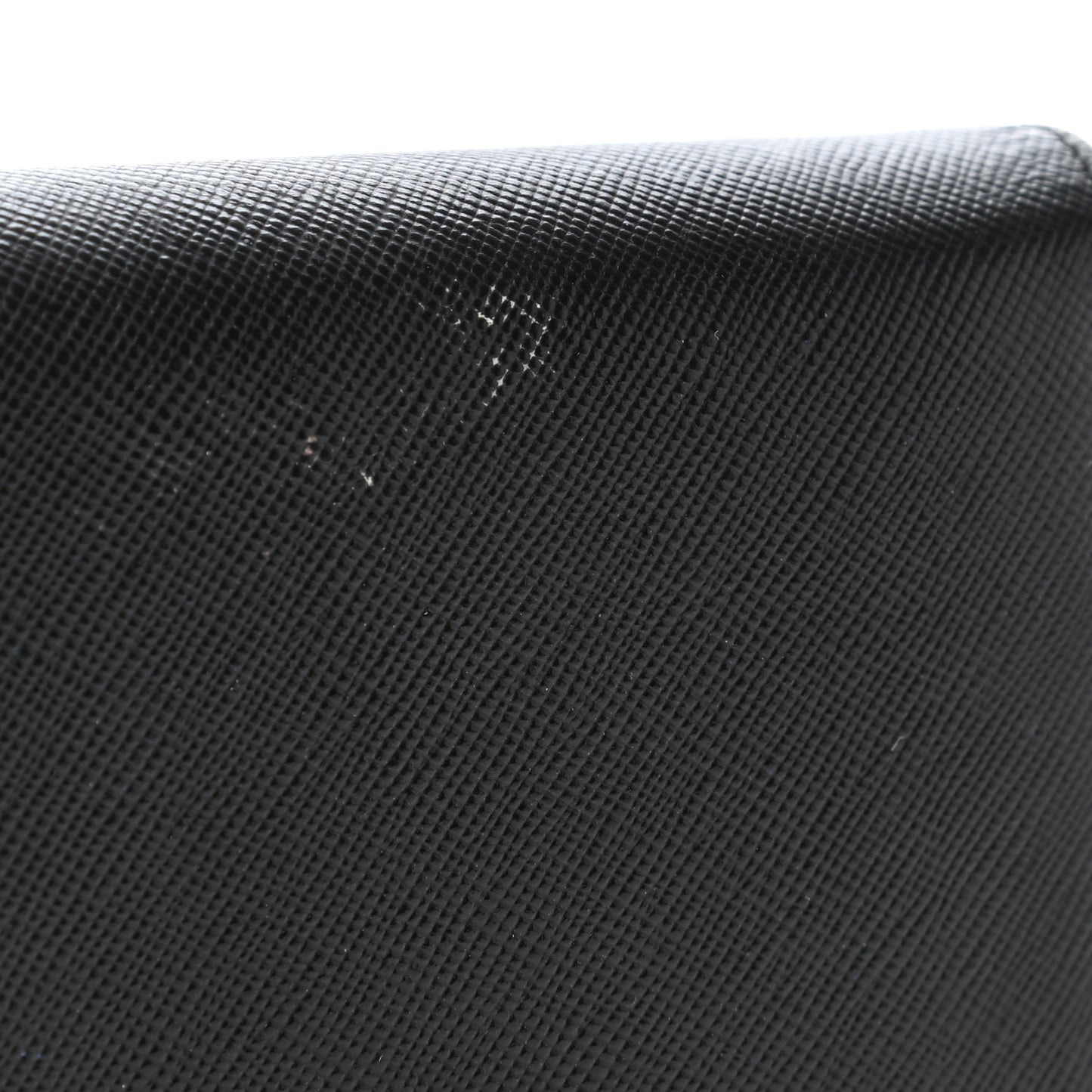 Saffiano Metal Tri-Fold Wallet Black