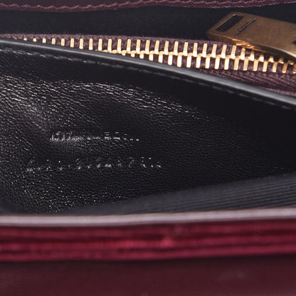 Saint Laurent Velvet Y Quilted Monogram Small Loulou Chain Satchel Burgundy 7 of 12