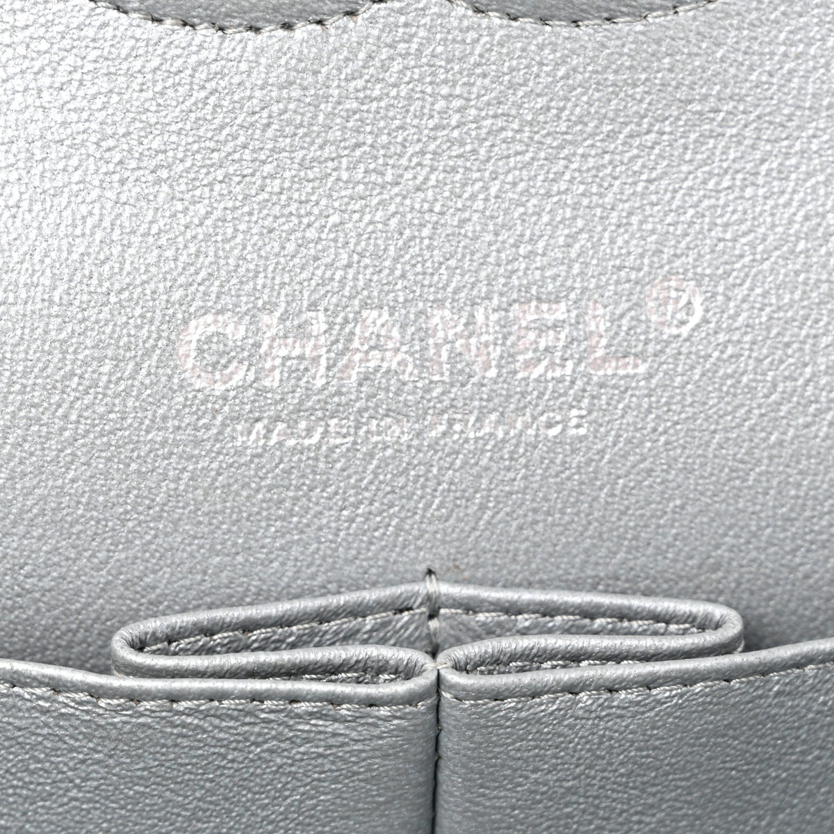 Chanel Metallic Lambskin Quilted Medium Double Flap Silver 6 of 11