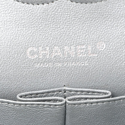 Chanel Metallic Lambskin Quilted Medium Double Flap Silver 6 of 11