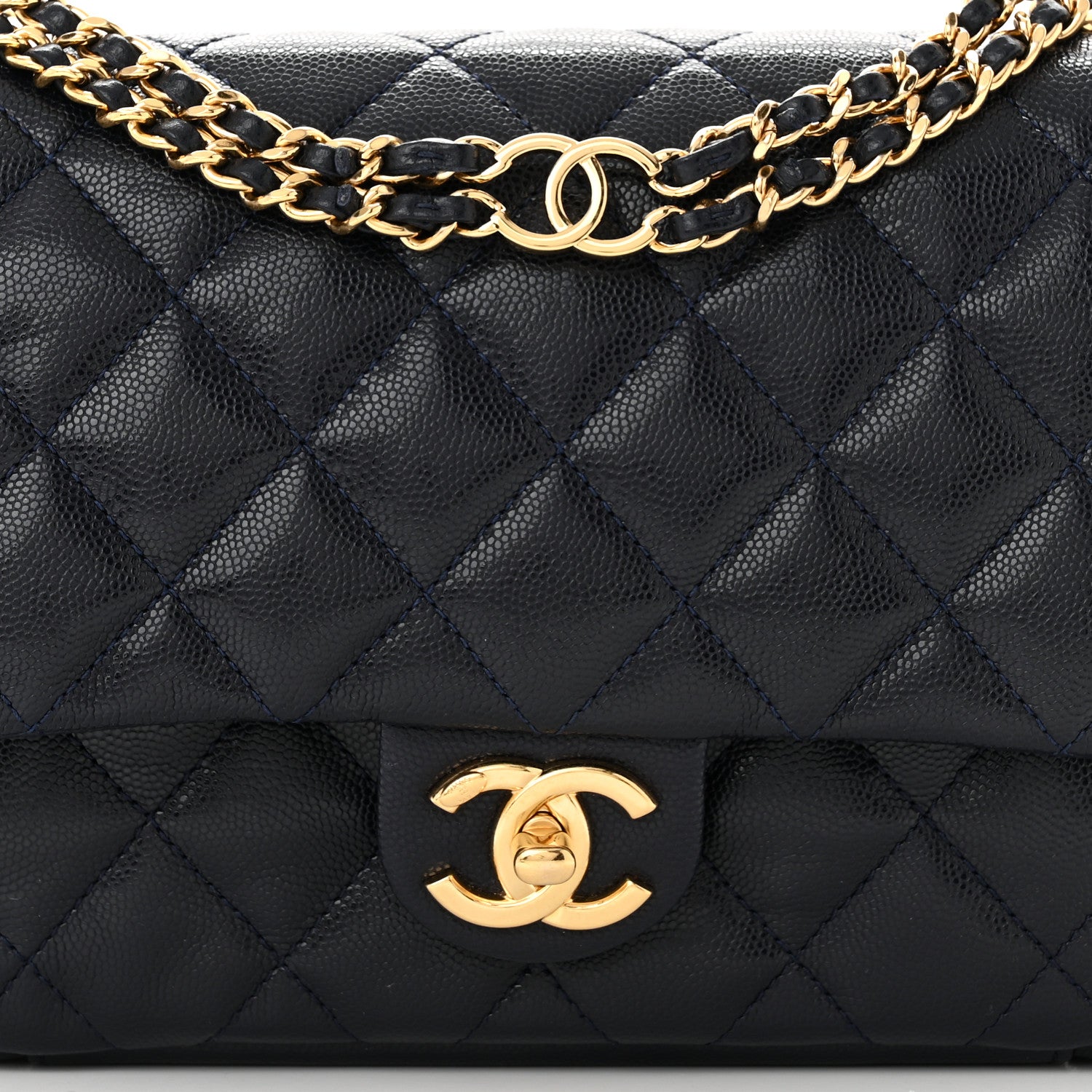 Chanel Caviar Quilted Small CC You Flap Dark Blue 8 of 13