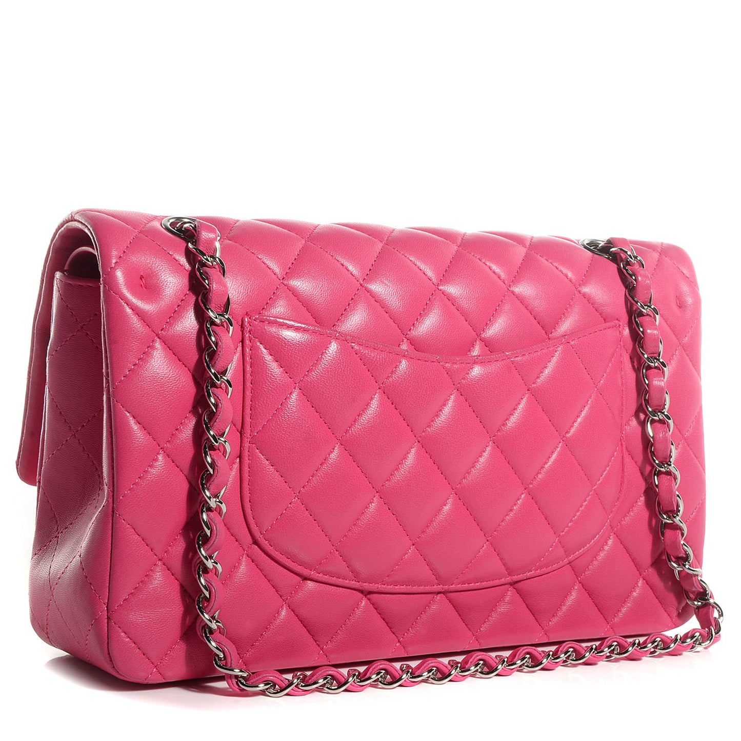 Lambskin Medium Double Flap Dark Pink
