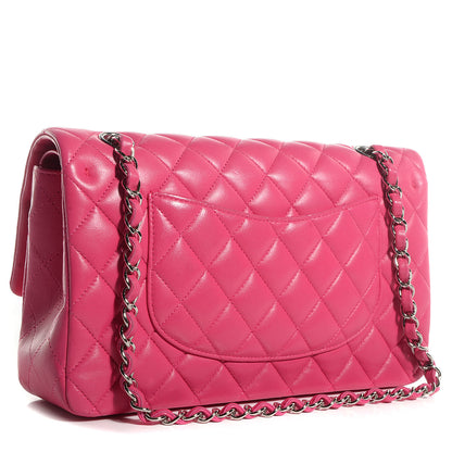 Chanel Lambskin Medium Double Flap Dark Pink 2 of 9