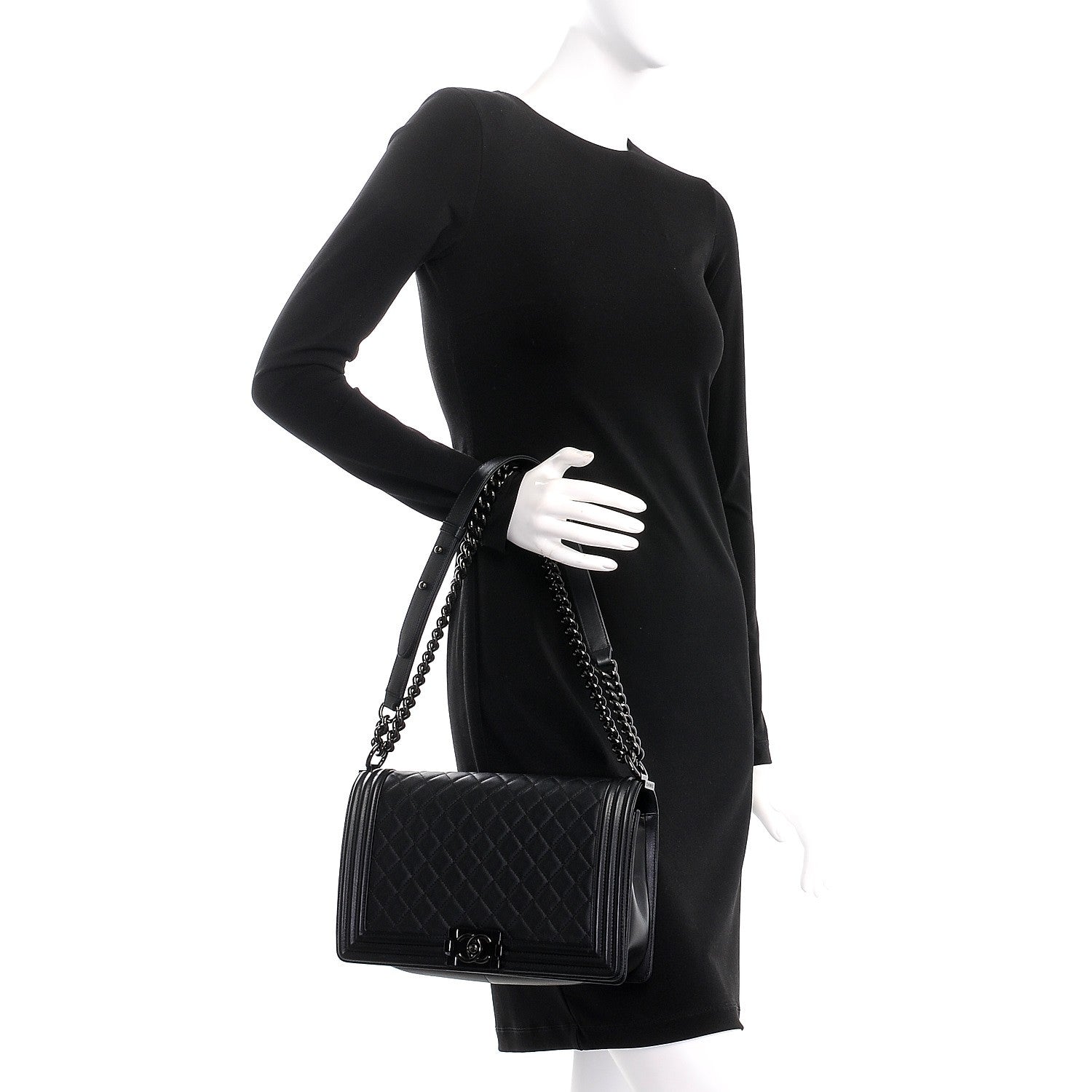 Chanel Calfskin Quilted New Medium Boy Flap So Black 3 of 11