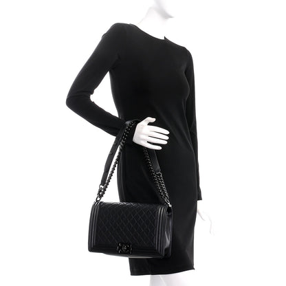 Chanel Calfskin Quilted New Medium Boy Flap So Black 3 of 11