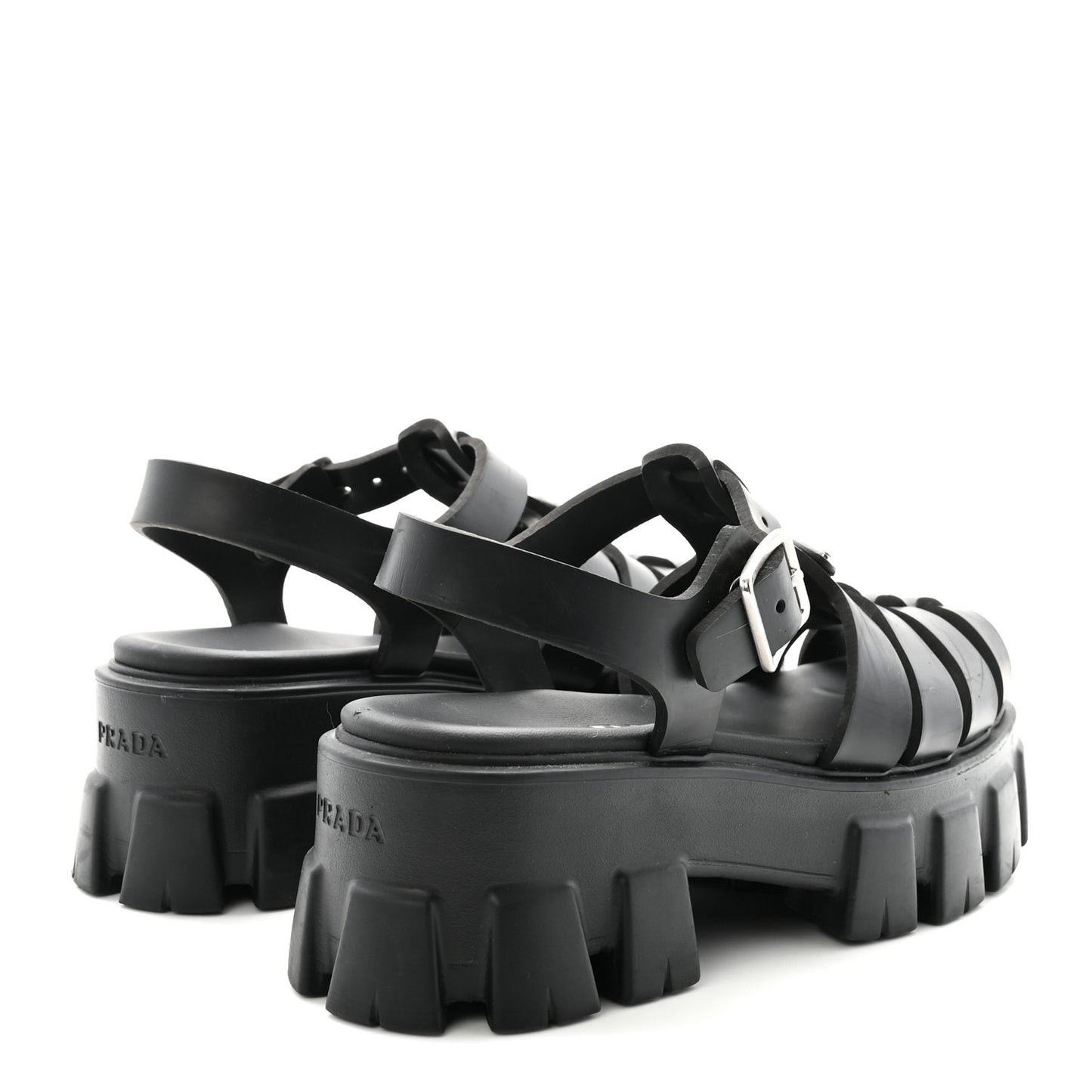 Foam Rubber Triangle Logo Monolith 55mm Cage Sandals 39 Black 36 Black