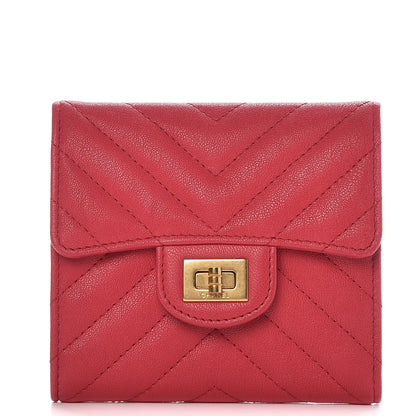 Chanel Sheepskin Chevron Quilted Reissue Compact Wallet Light Red 1 of 8