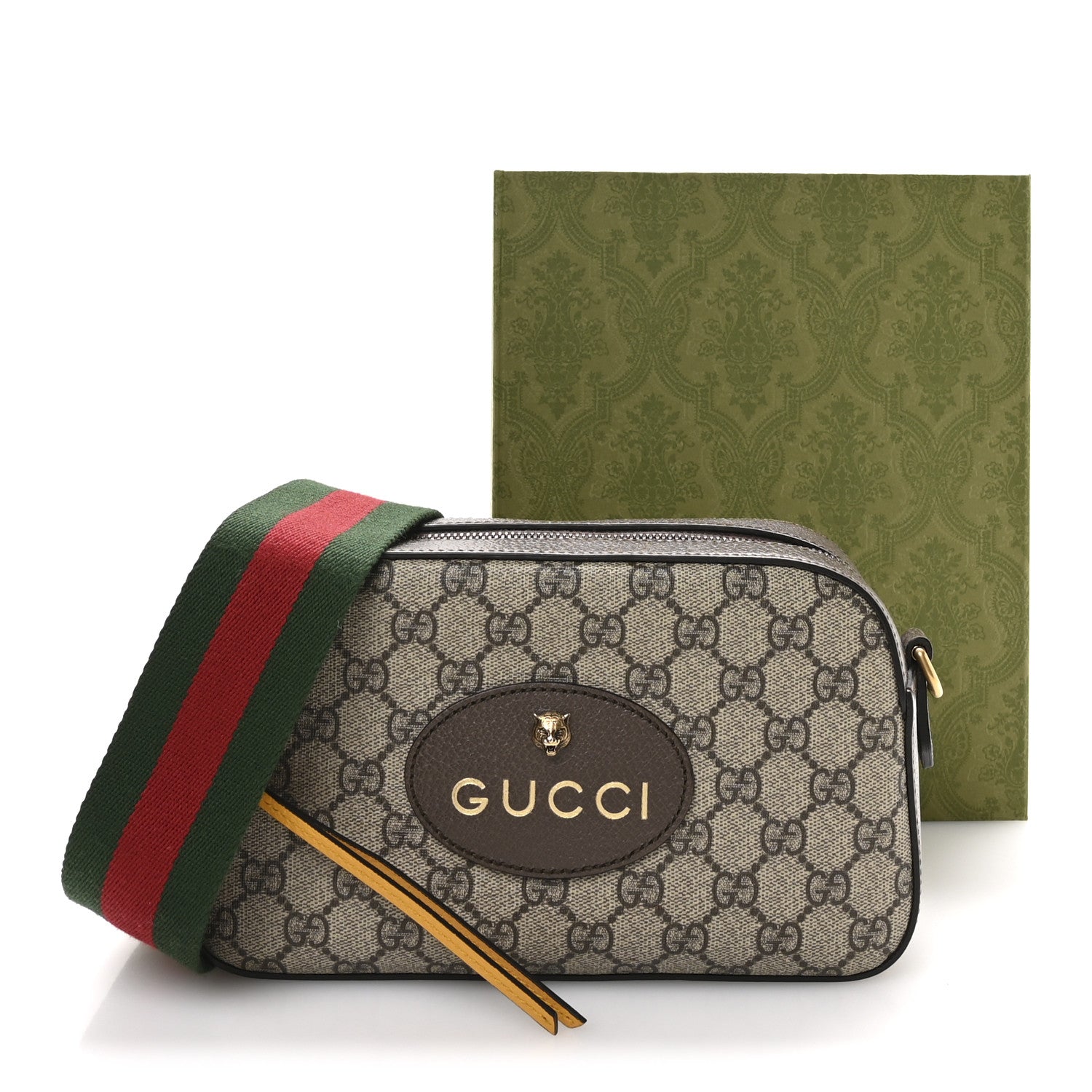 Gucci GG Supreme Monogram Web Neo Vintage Shoulder Bag Beige New Acero Crop 11 of 11