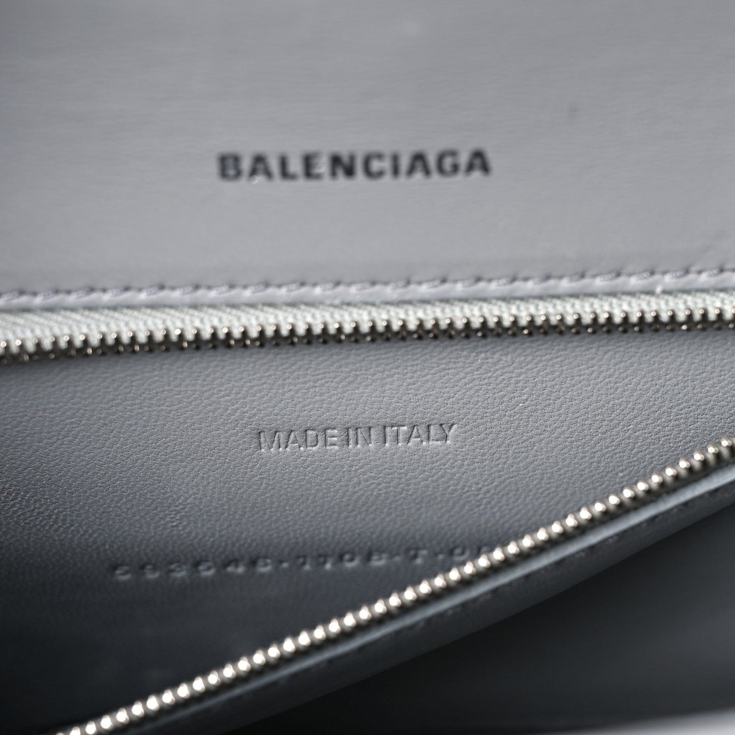 Shiny Calfskin Crocodile Embossed Small Hourglass Top Handle Bag Balenciaga Grey