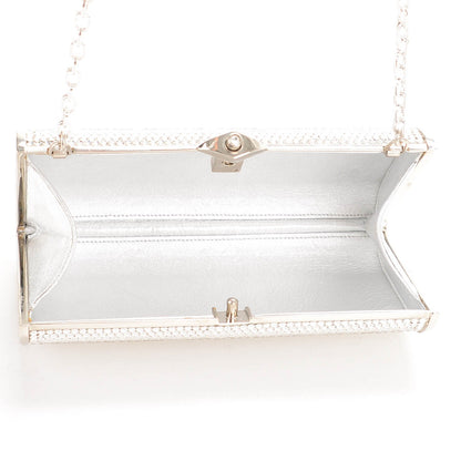 Judith Leiber Swarovski Crystal Minaudiere Clutch Silver 5 of 6