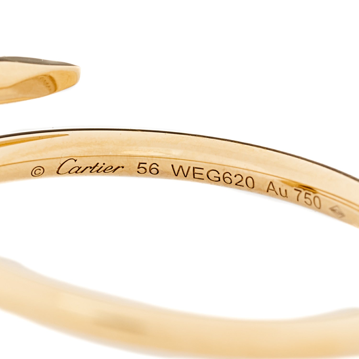 Cartier 18K Yellow Gold Small Juste Un Clou Ring 56 7.5 4 of 5