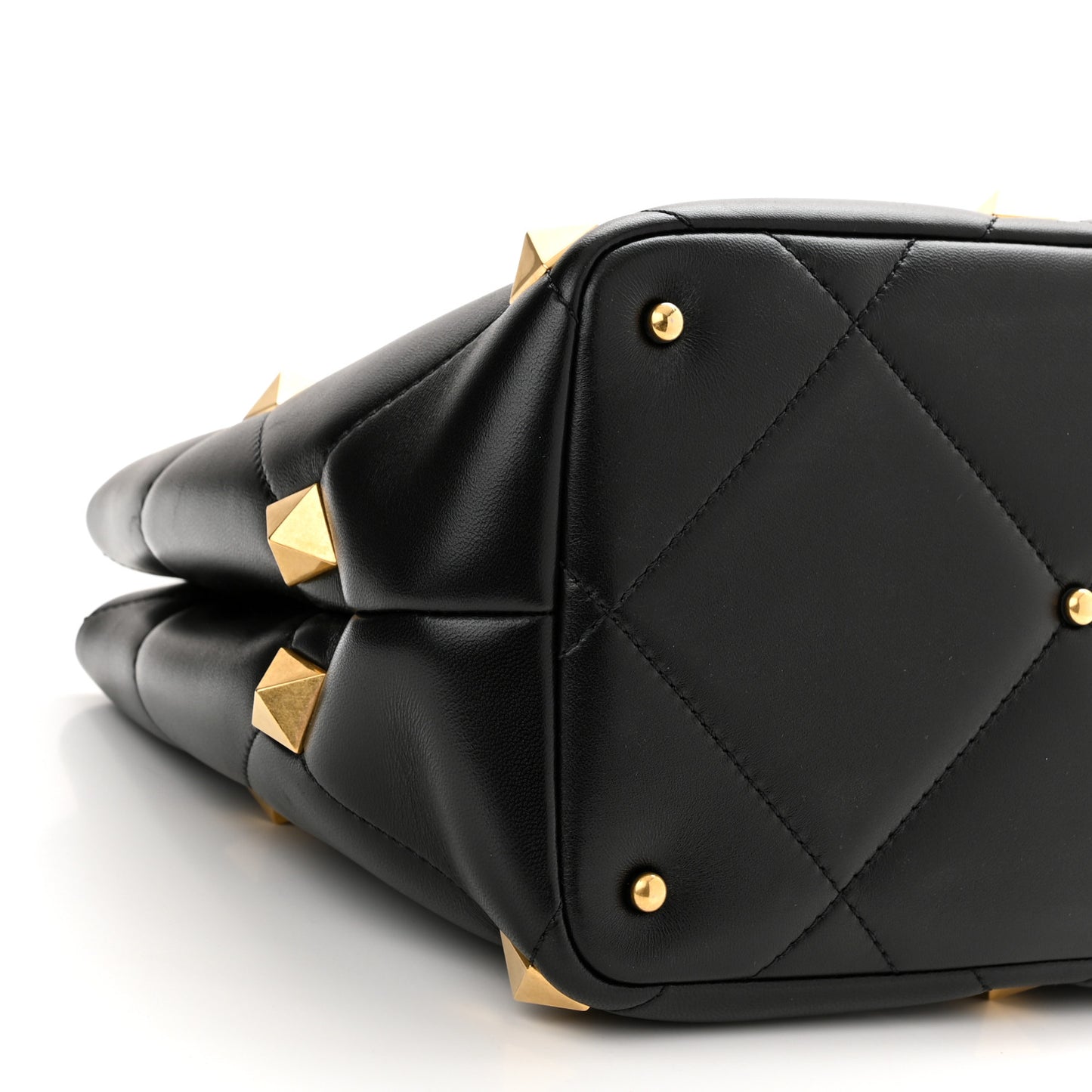 Nappa Roman Stud The Handle Bag Black